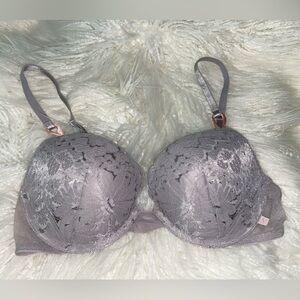 Victoria's Secret Lace Padded Bra - Silver Gray